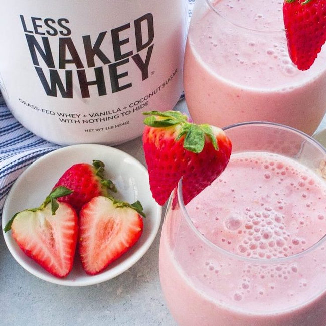 Batido de vainilla y frutos rojos de Healthsomeness.com