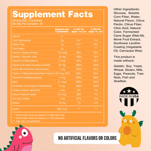 Gomitas multivitamínicas para niños | 60 gomitas de frutas
