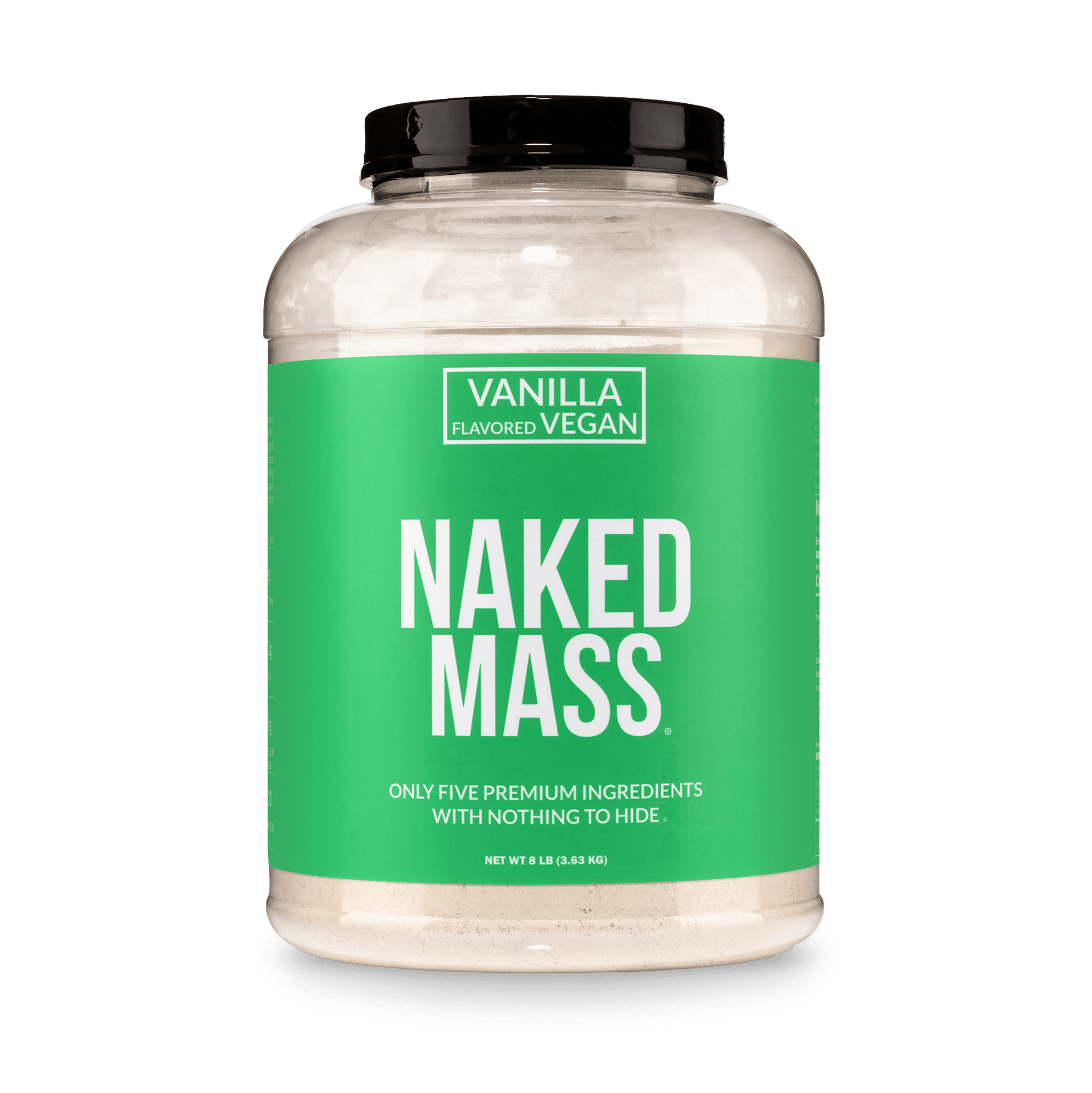 Vanilla Vegan Mass Gainer Supplement | Naked Vegan Mass - 8LB