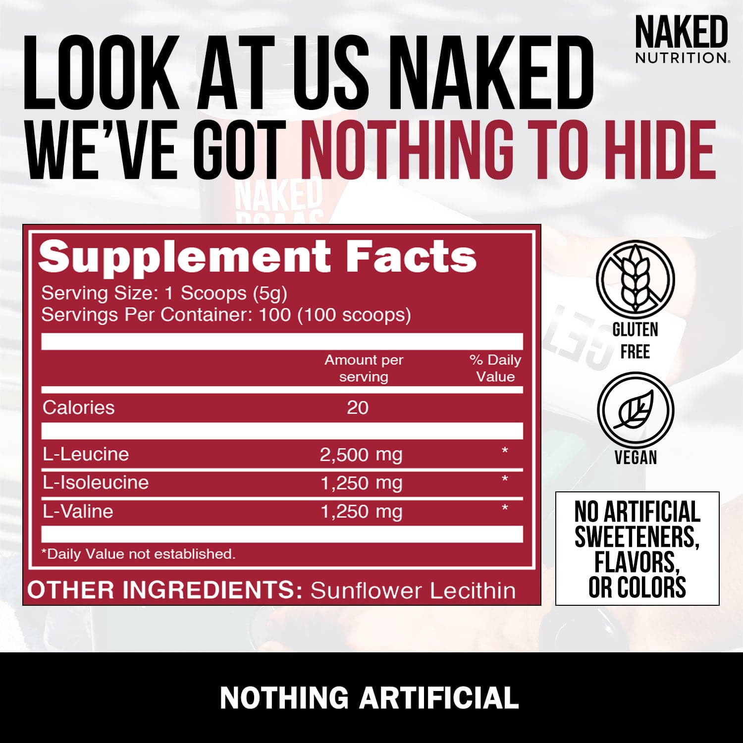 Branched Chain Amino Acids | Naked BCAAs - 100 Servings – Naked Nutrition