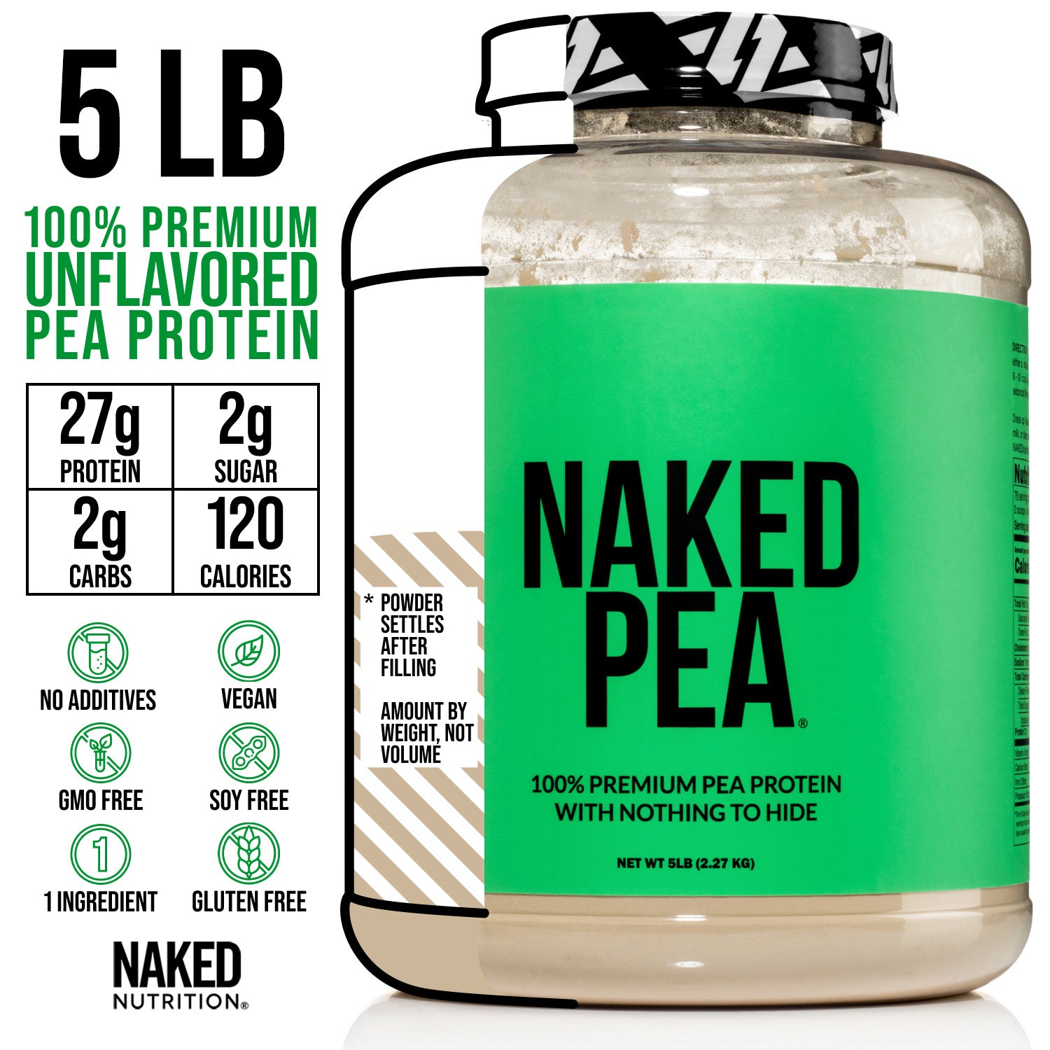 Pea Protein Powder 5lb Vegan And Gluten Free Naked Pea