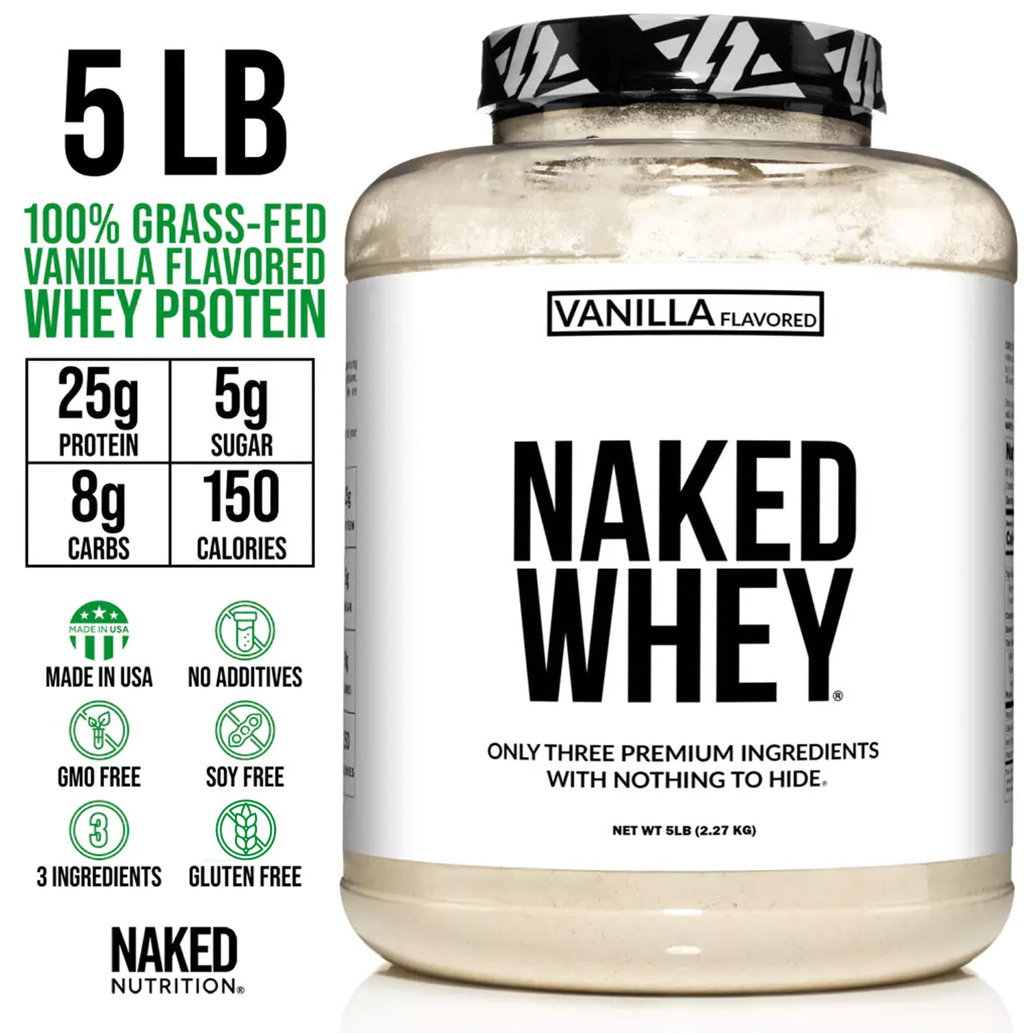 Vanilla Whey Protein Powder – Naked Nutrition