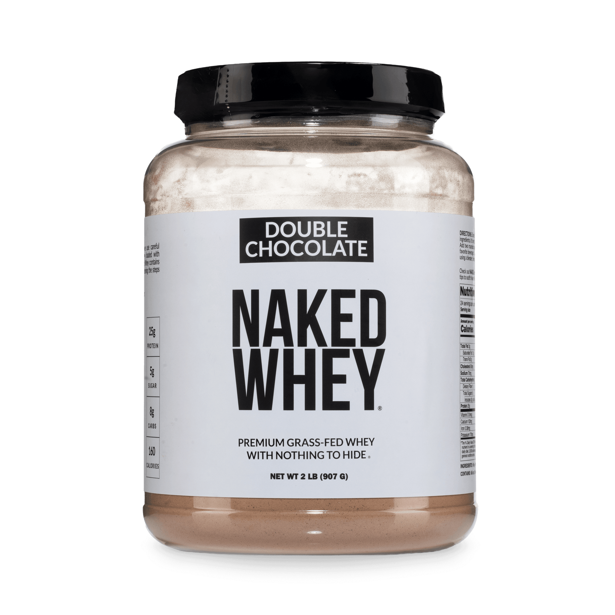 Proteína de suero de leche en polvo con sabor a chocolate doble, 2 libras | Naked Whey - 2 libras