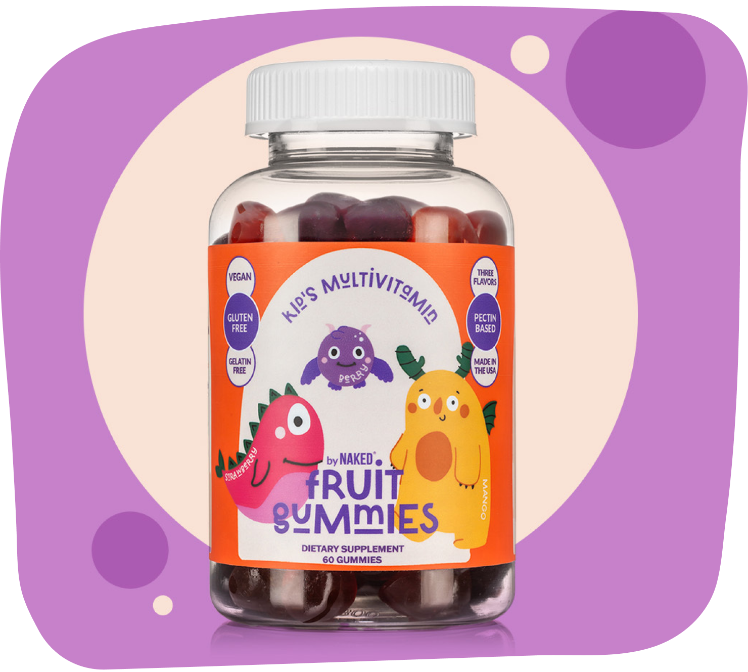 Gomitas multivitamínicas para niños | 60 gomitas de frutas