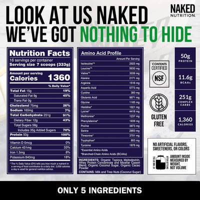 chocolate mass gainer nutrition facts bulk