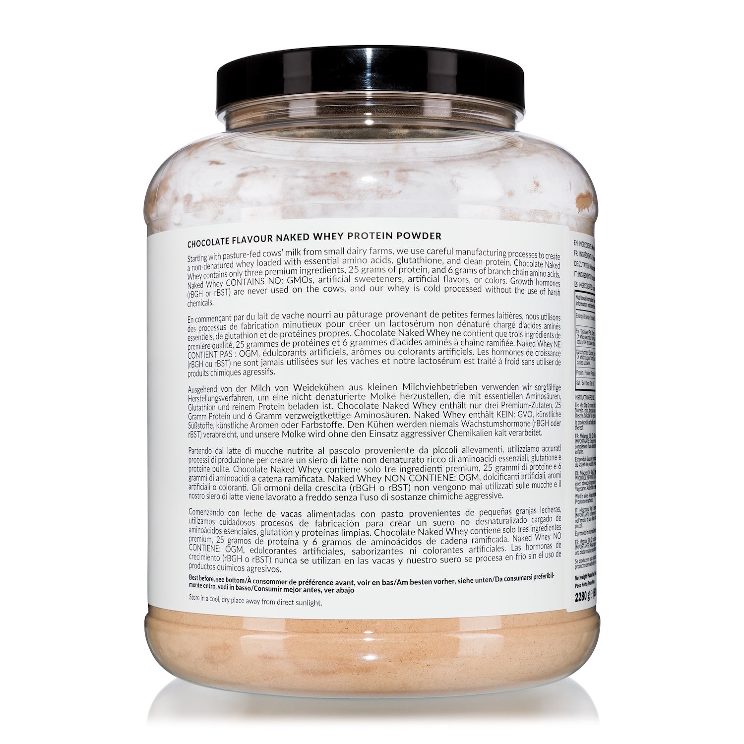 Schokoladen-Molkenproteinpulver | Naked Schokoladenmolke - 2280g