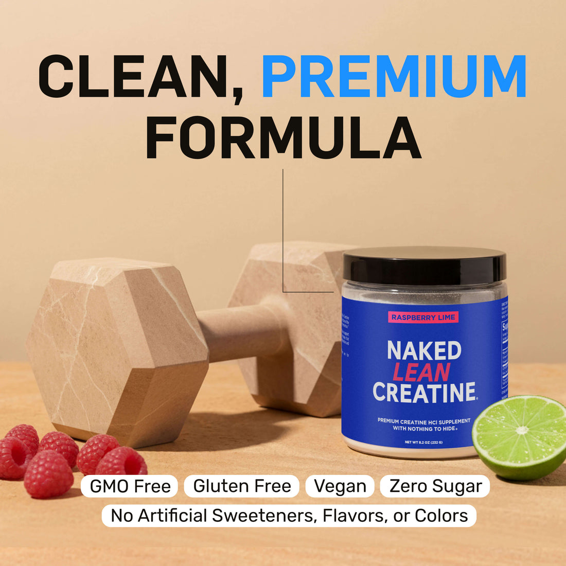 Raspberry Lime Creatine HCl Powder | Naked Lean Creatine - 231g