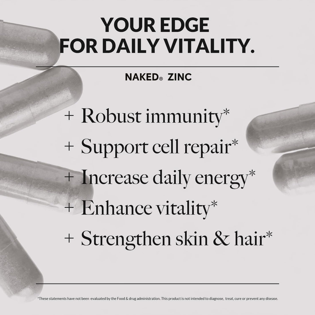 Daily Zinc Supplement | Naked Zinc Carnosine - 60 Capsules