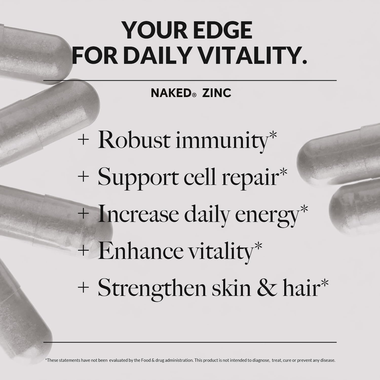 Daily Zinc Supplement | Naked Zinc Carnosine - 60 Capsules