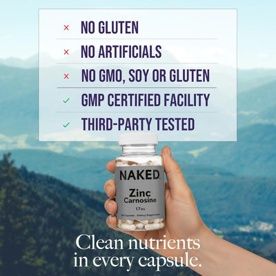 Complément quotidien de zinc | Zinc Carnosine Naked - 60 capsules