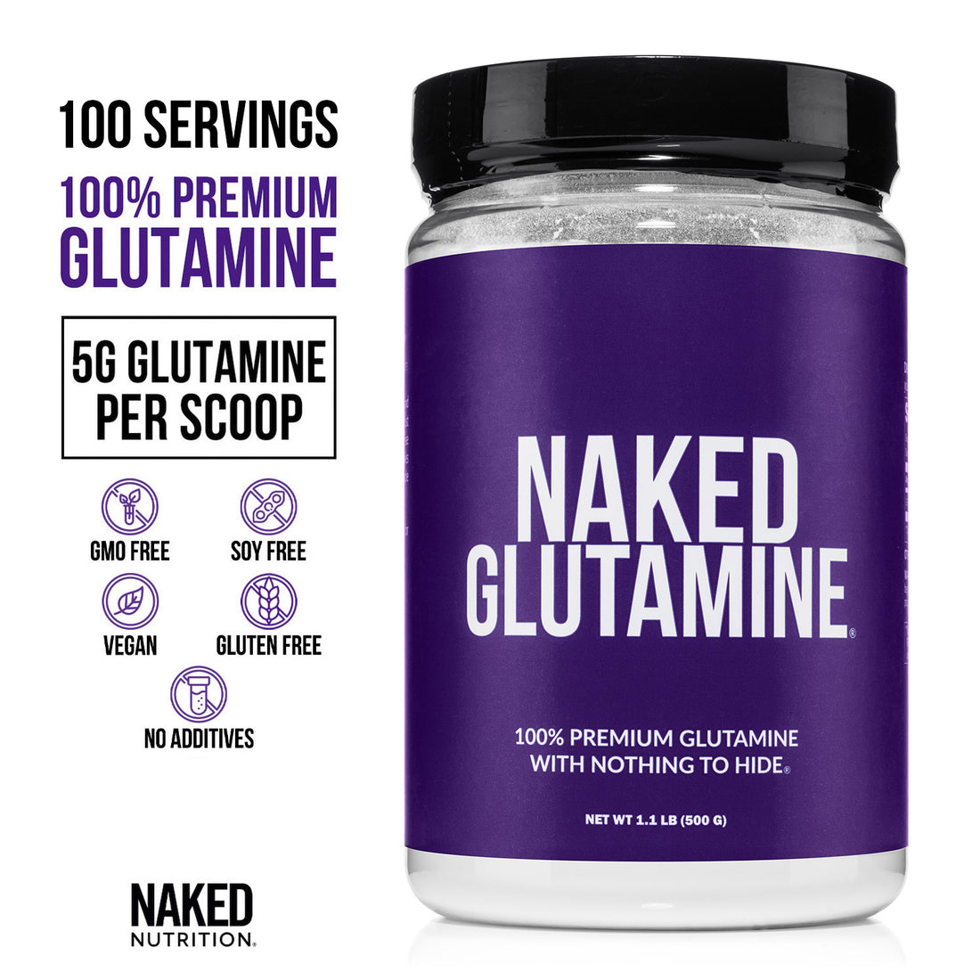 Glutamine Powder | Naked Glutamine 500g