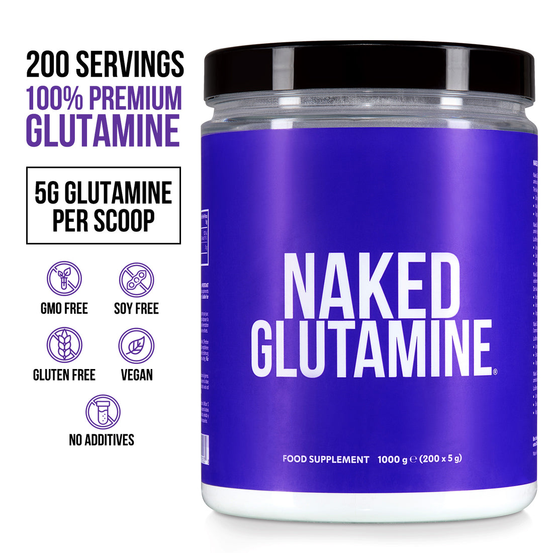 Glutamine Powder | Naked Glutamine - 1000g