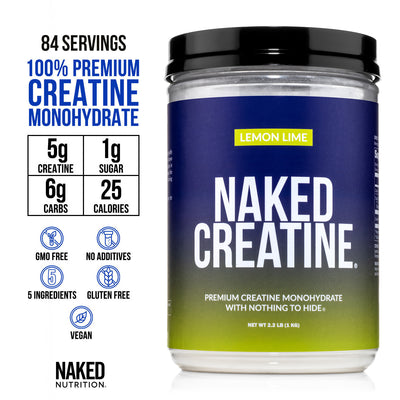 Lemon Lime Creatine Monohydrate Powder | Naked Creatine - 2.2LB