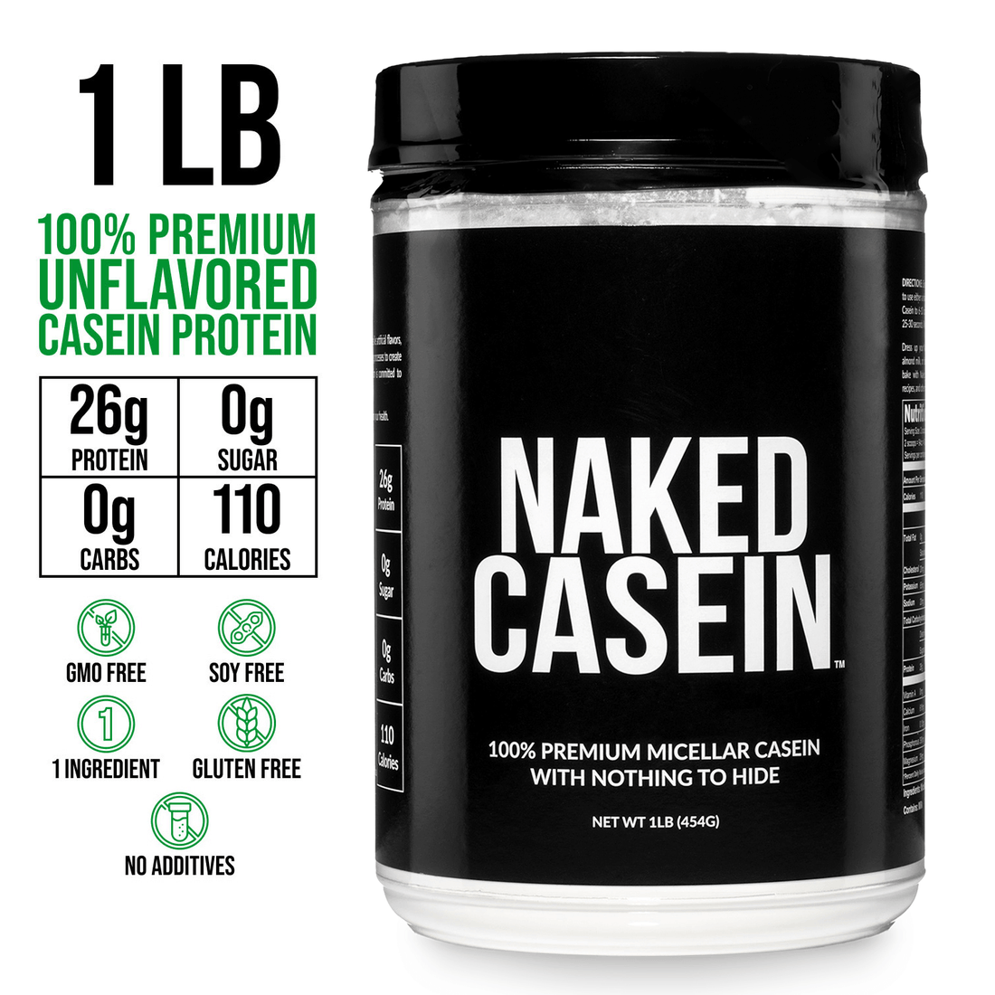 Micellar Casein Protein Powder | Naked Casein - 1lb