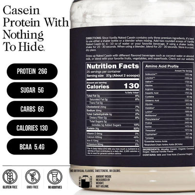 Proteína en polvo de caseína de vainilla | Naked Vanilla Casein 5LB