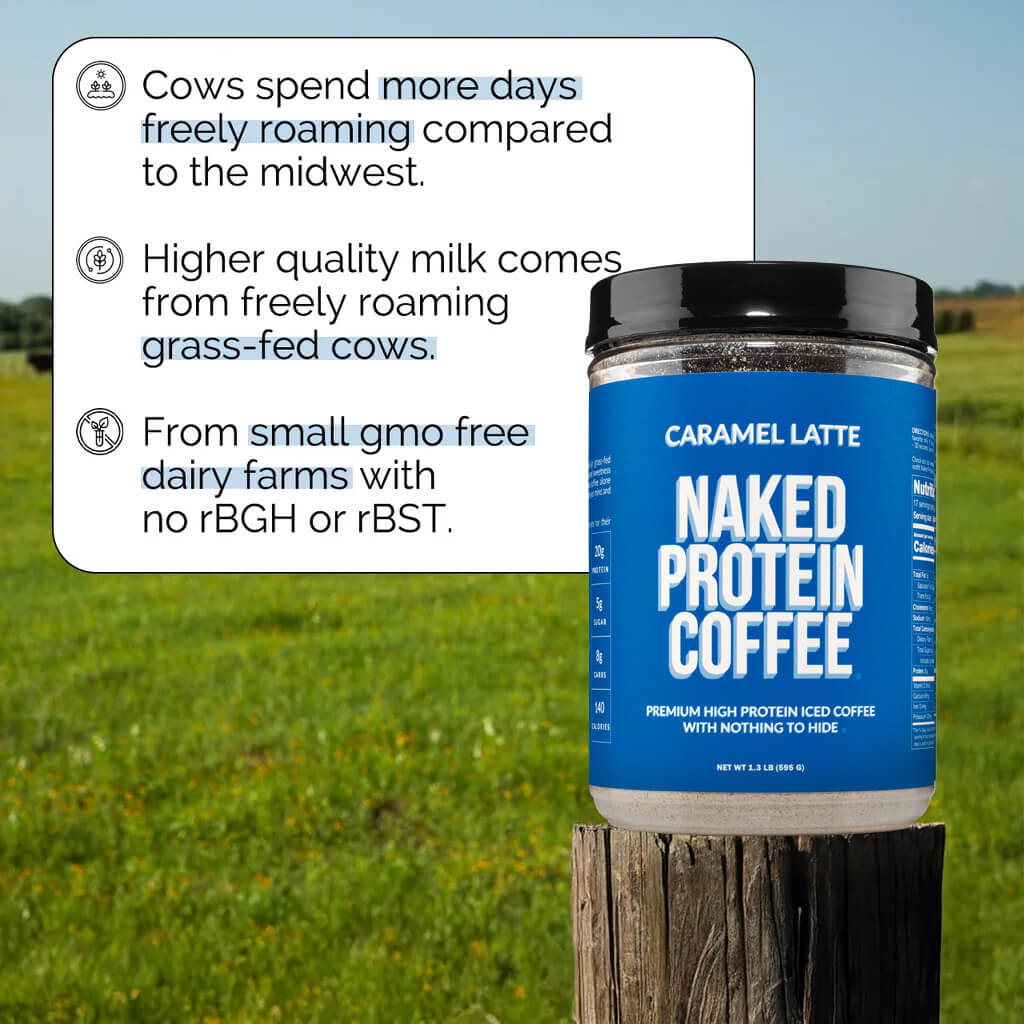 Café Helado de Proteína con Sabor a Caramelo Latte | Café de Proteína Naked - 17 Porciones