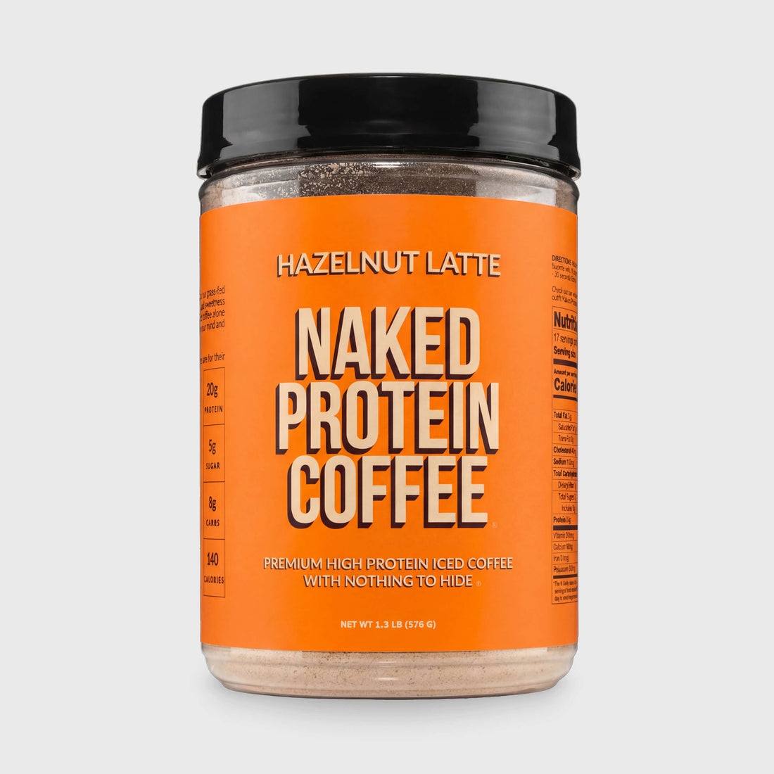 Hazelnut Latte Protein Iced Coffee | Naked Protein Coffee - 17 Servings