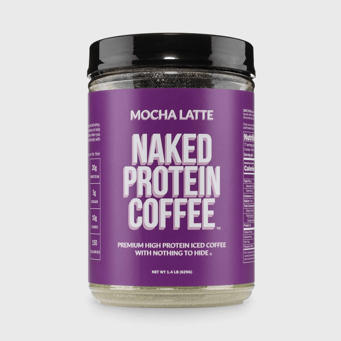 Café helado con proteína y moca latte | Café proteico Naked - 17 porciones 