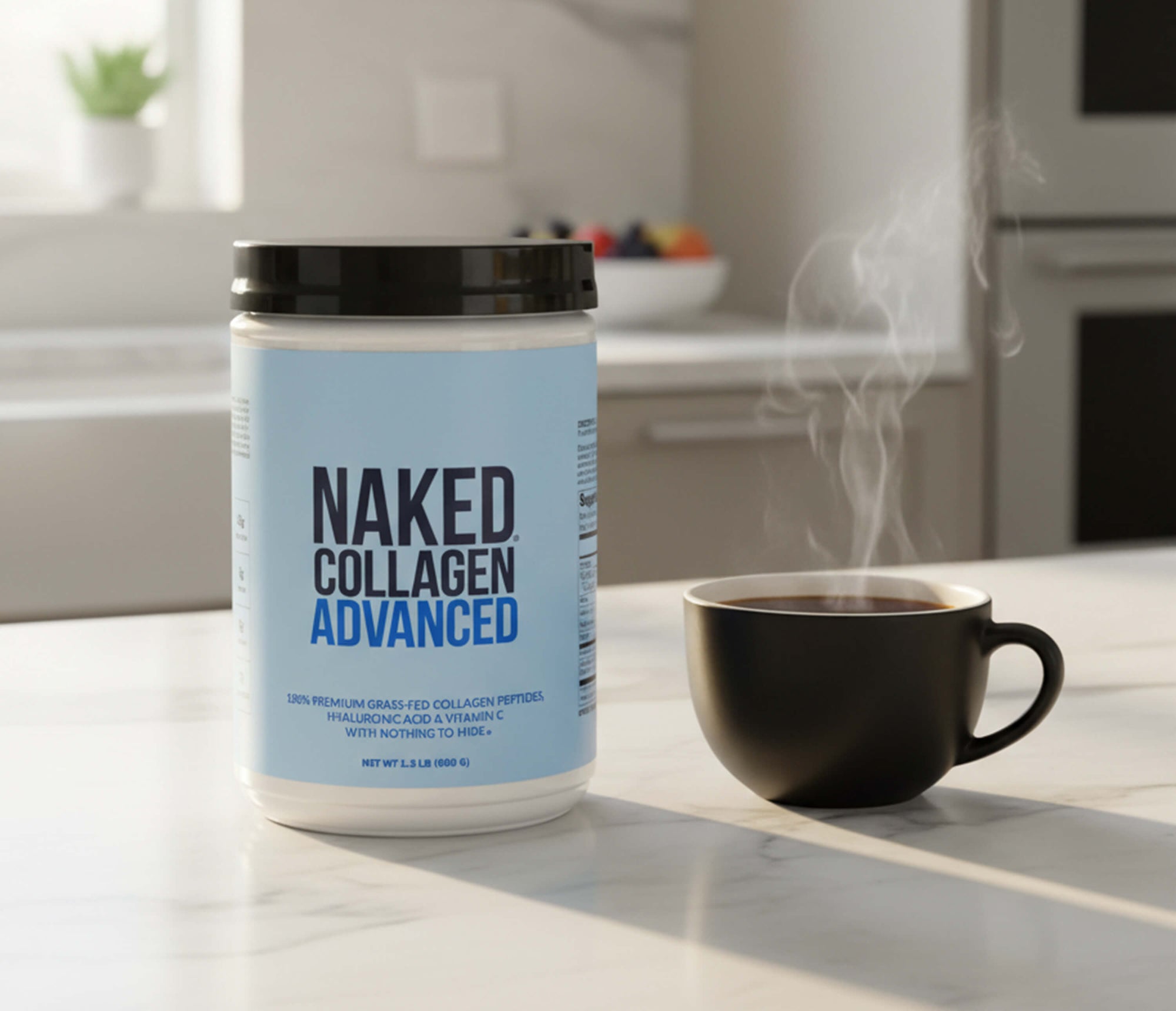 Add our collagen peptides powder to coffee, smoothies, or other recipes. Best used at any time of day and on a consistent basis.