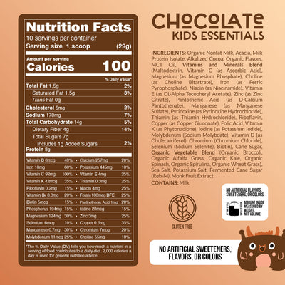 chocolate kids nutrition shake