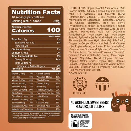 chocolate kids nutrition shake