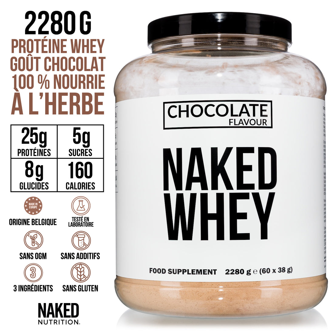 Protéines de Whey au Chocolat | Naked Chocolate Whey - 2280g