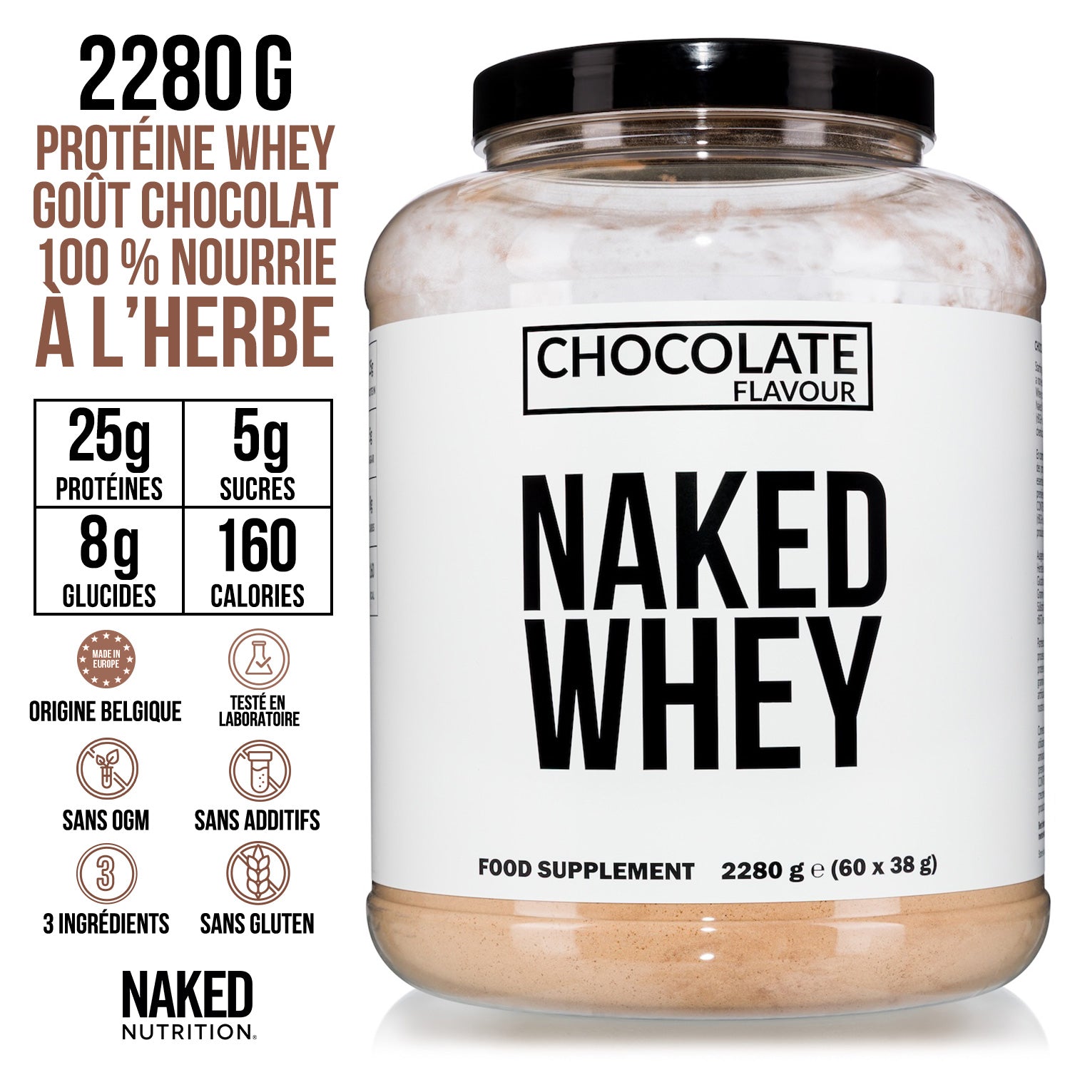Protéines de Whey au Chocolat | Naked Chocolate Whey - 2280g