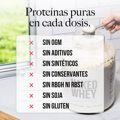 Proteína de suero de leche en polvo con sabor a chocolate | Naked Chocolate Whey - 5 libras