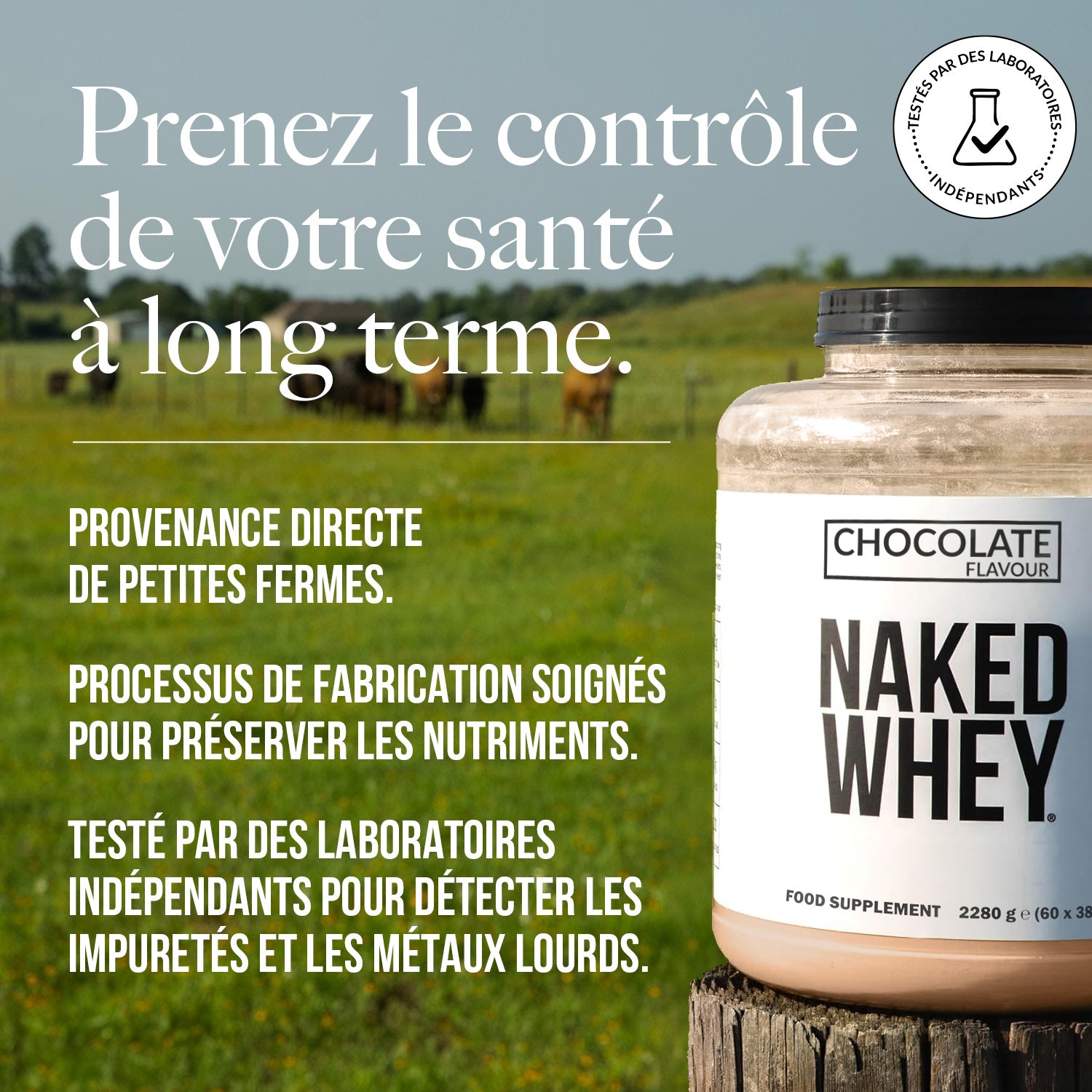 Protéines de Whey au Chocolat | Naked Chocolate Whey - 450g