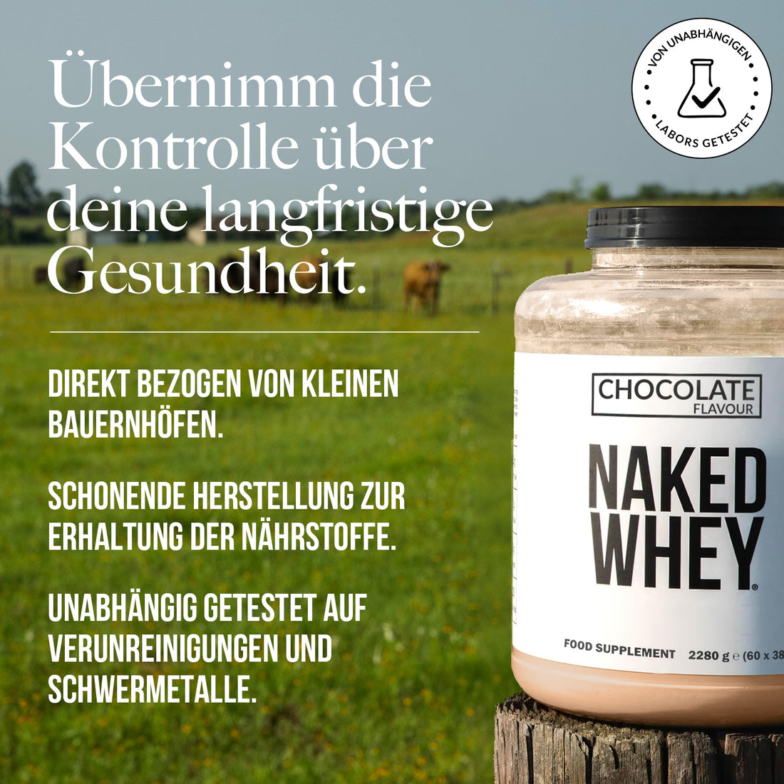 Schokoladen-Molkenproteinpulver | Naked Schokoladenmolke - 2280g