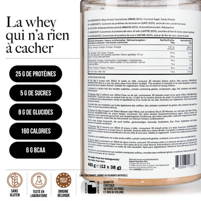 Protéines de Whey au Chocolat | Naked Chocolate Whey - 450g