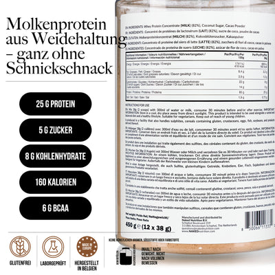 Schokoladen-Molkenproteinpulver | Naked Schokoladenmolke - 450g