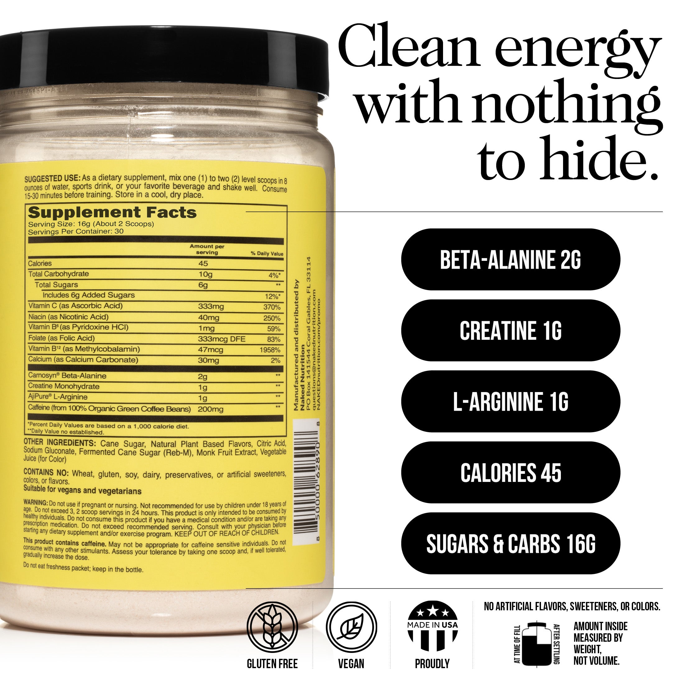 Citrus Pre Workout Supplement | Naked Energy - 30 Servings - Image 5