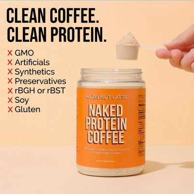Hazelnut Latte Protein Iced Coffee | Naked Protein Coffee - 17 Servings