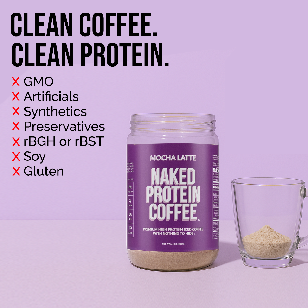 Mocha Latte Protein Iced Coffee | Naked Protein Coffee - 17 Servings