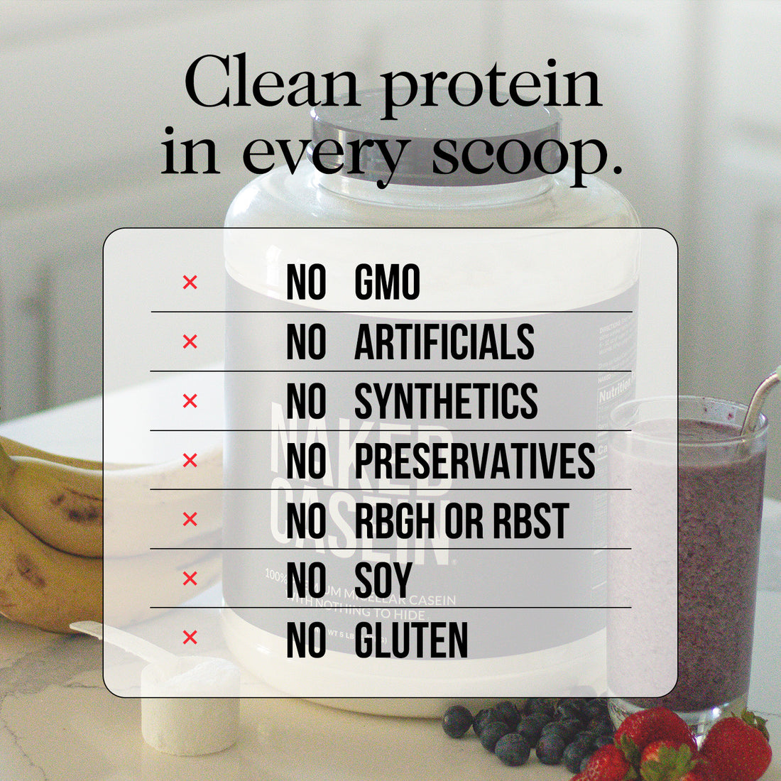 Vanilla Casein Protein Powder | Naked Vanilla Casein - 2LB