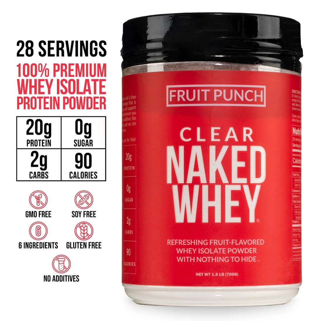 Aislado de proteína de suero de leche Fruit Punch | Clear Naked Whey