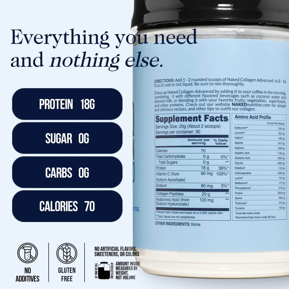 Collagen Advanced Peptides Proteinpulver | Naked Collagen Advanced – 1,3 Pfund [ENTWURF – NICHT FERTIG]