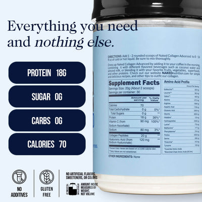 Collagen Advanced Peptides Proteinpulver | Naked Collagen Advanced – 1,3 Pfund [ENTWURF – NICHT FERTIG]