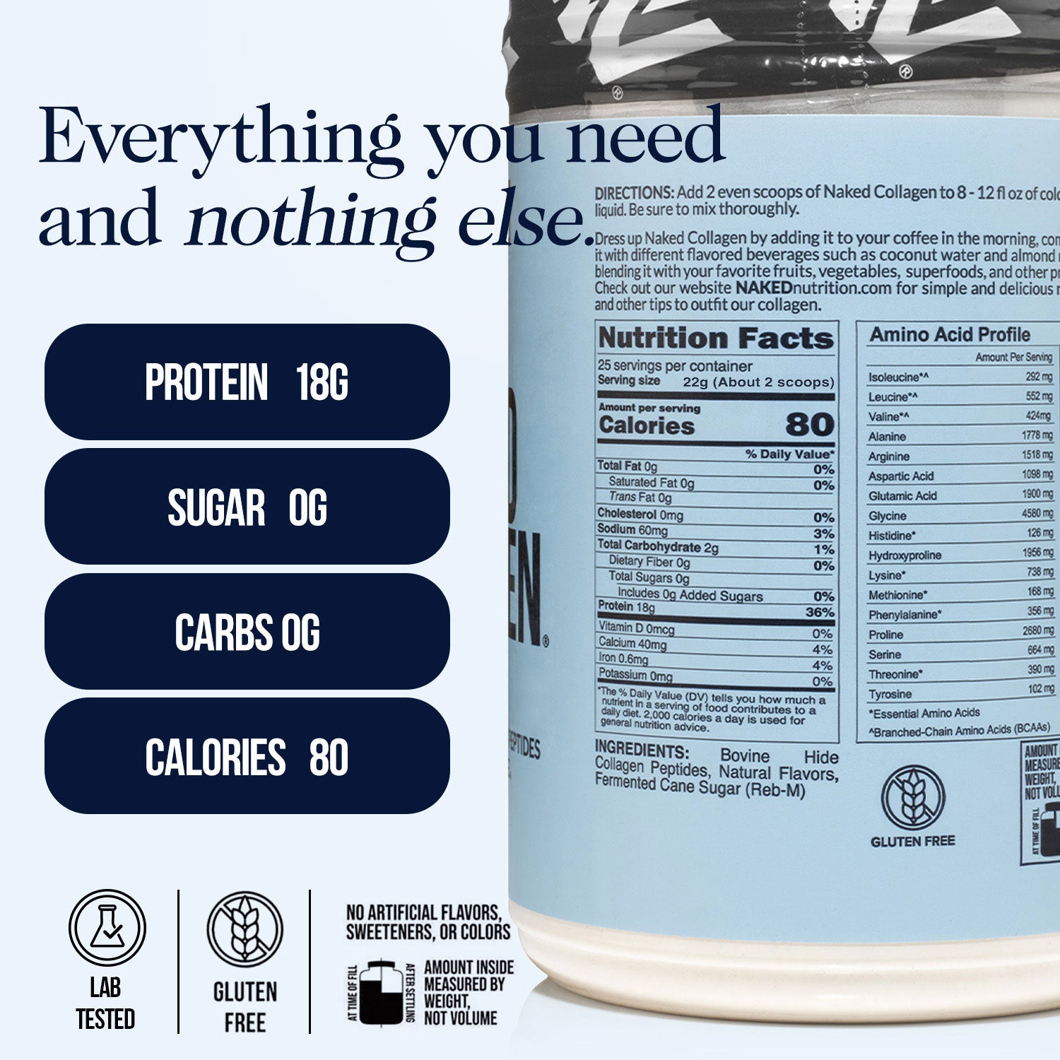 Caramel Collagen Peptides Powder | Naked Collagen - 1.2 LB - Image 3