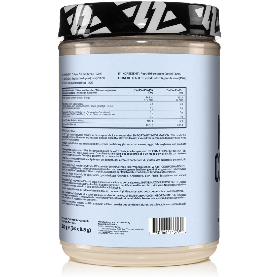 Proteína en polvo de péptidos de colágeno | Naked Collagen - 20 oz