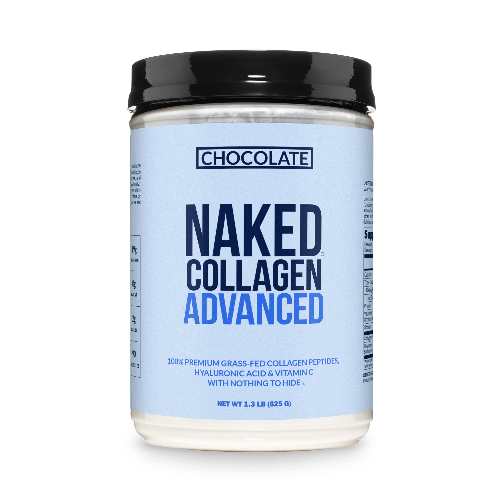 Chocolate Collagen Peptides with Hyaluronic Acid | Naked Collagen Advanced - 1.3 LB