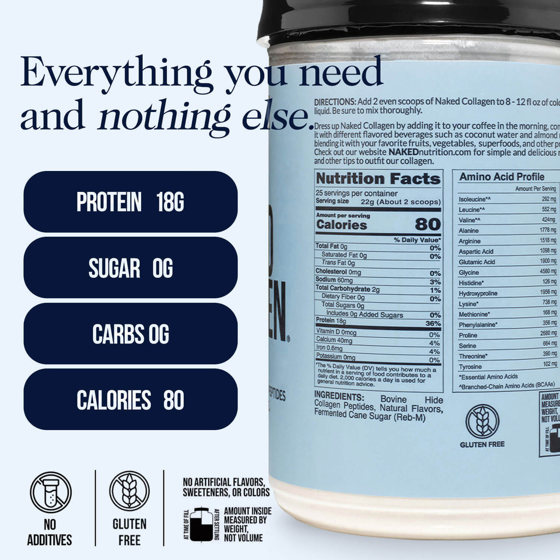 Caramel Collagen Peptides Powder | Naked Collagen - 1.2 LB