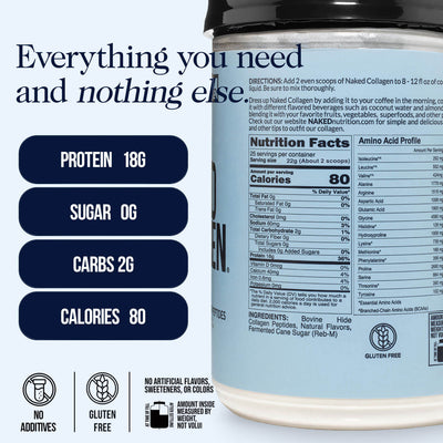 Vanilla Collagen Peptides Powder | Naked Collagen - 1.2 LB