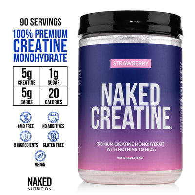 Strawberry Creatine Monohydrate Powder | Naked Creatine - 2.2LB