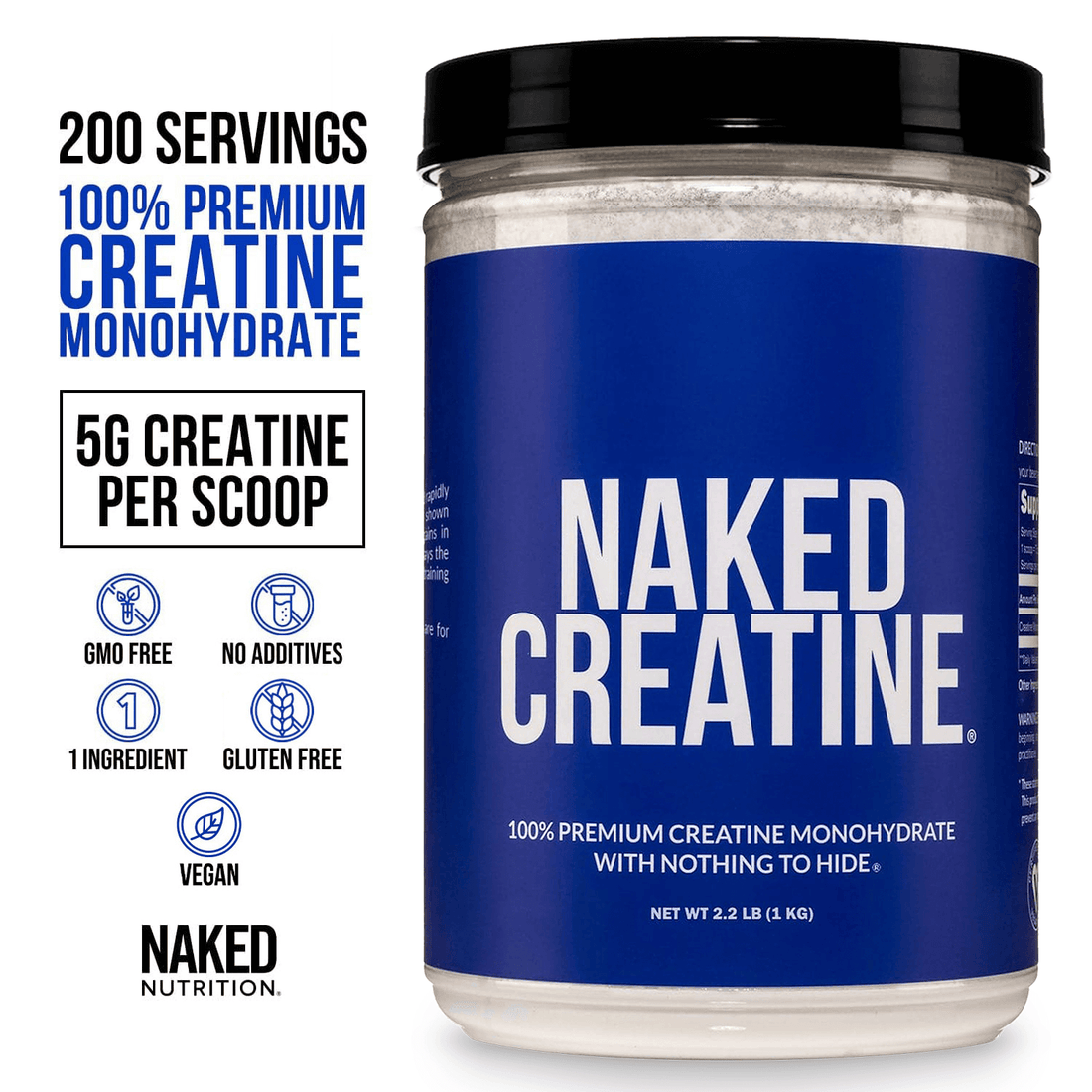 Creatine Monohydrate Powder | Naked Creatine - 2.2LB