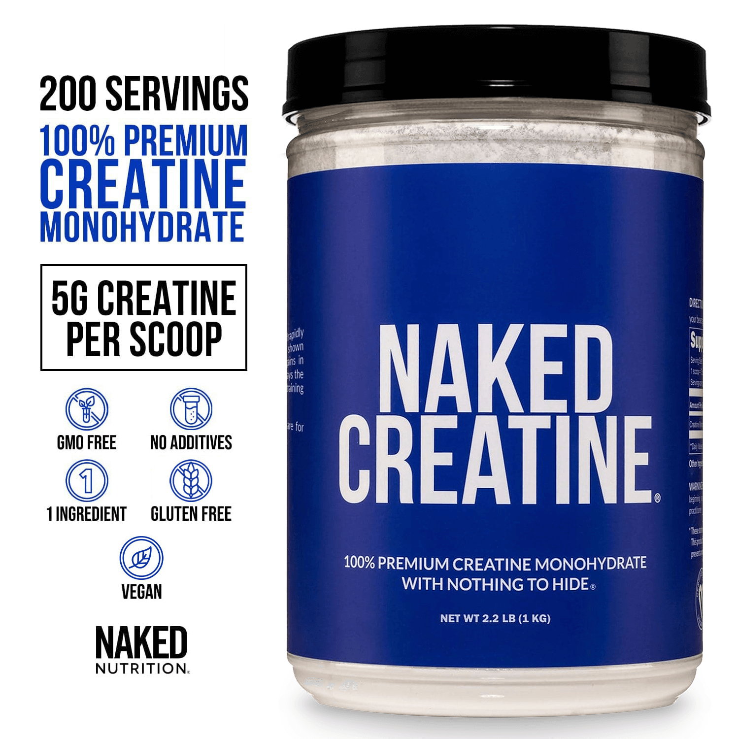 Creatine Monohydrate Powder | Naked Creatine - 2.2LB