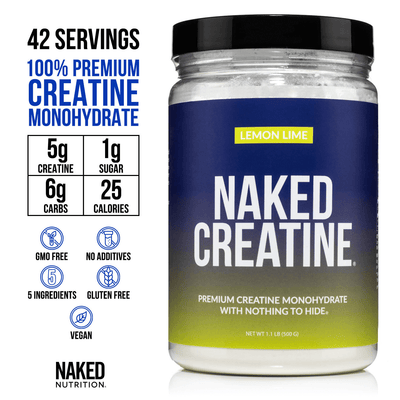 Lemon Lime Creatine Monohydrate Powder | Naked Creatine - 1.1LB
