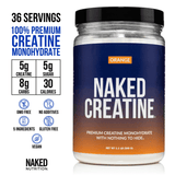 Monohidrato de creatina en polvo de color naranja | Naked Creatine - 1,1 lb