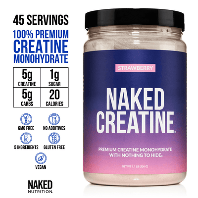 Strawberry Creatine Monohydrate Powder | Naked Creatine - 1.1LB